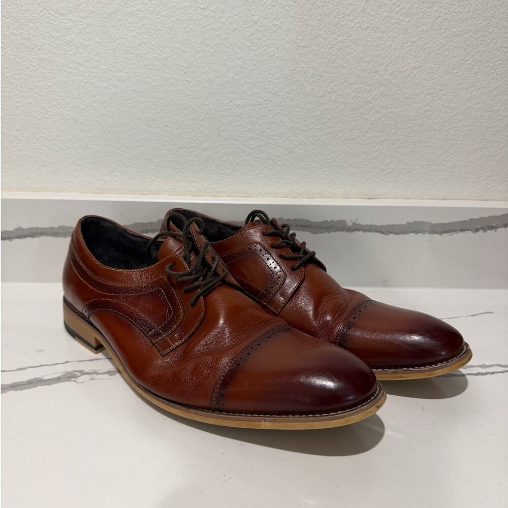 Stacy Adams Dickinson Cap Toe Oxford Mens Brown Leather Dress Shoe